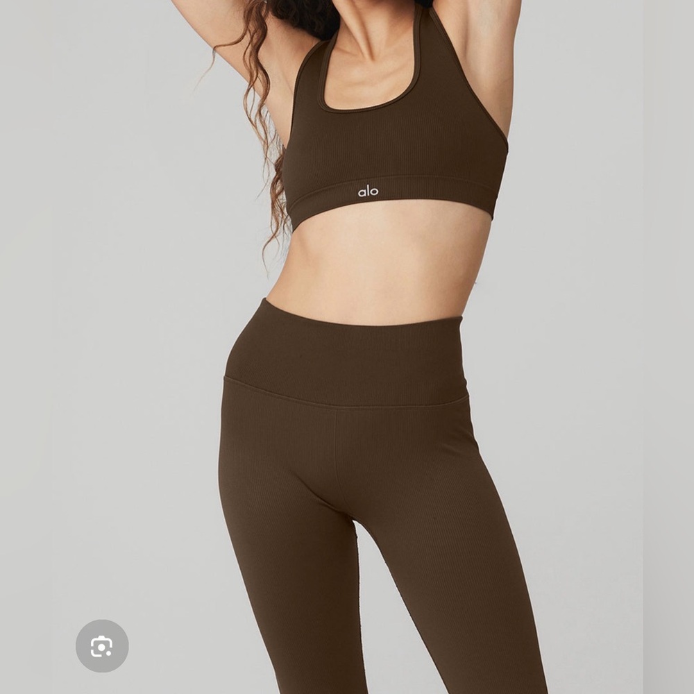 Alo Yoga Set of Ribbed Leggings and Sports Bra